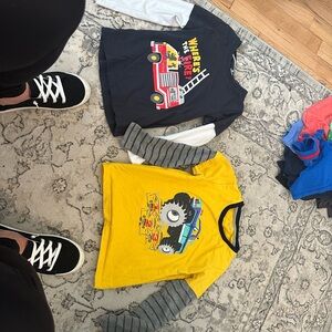 Kids Fire Truck and Monster Truck Long Sleeve Shirts